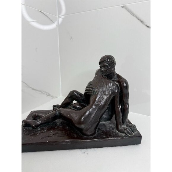 Sculpture Embracing Figures Rodin Ceramic Classic Medium Statue - Picture 3 of 9